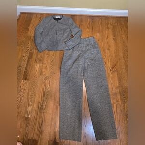 Casual Corner Annex Womens Pant Suit Sz 10 Tweed Black & White